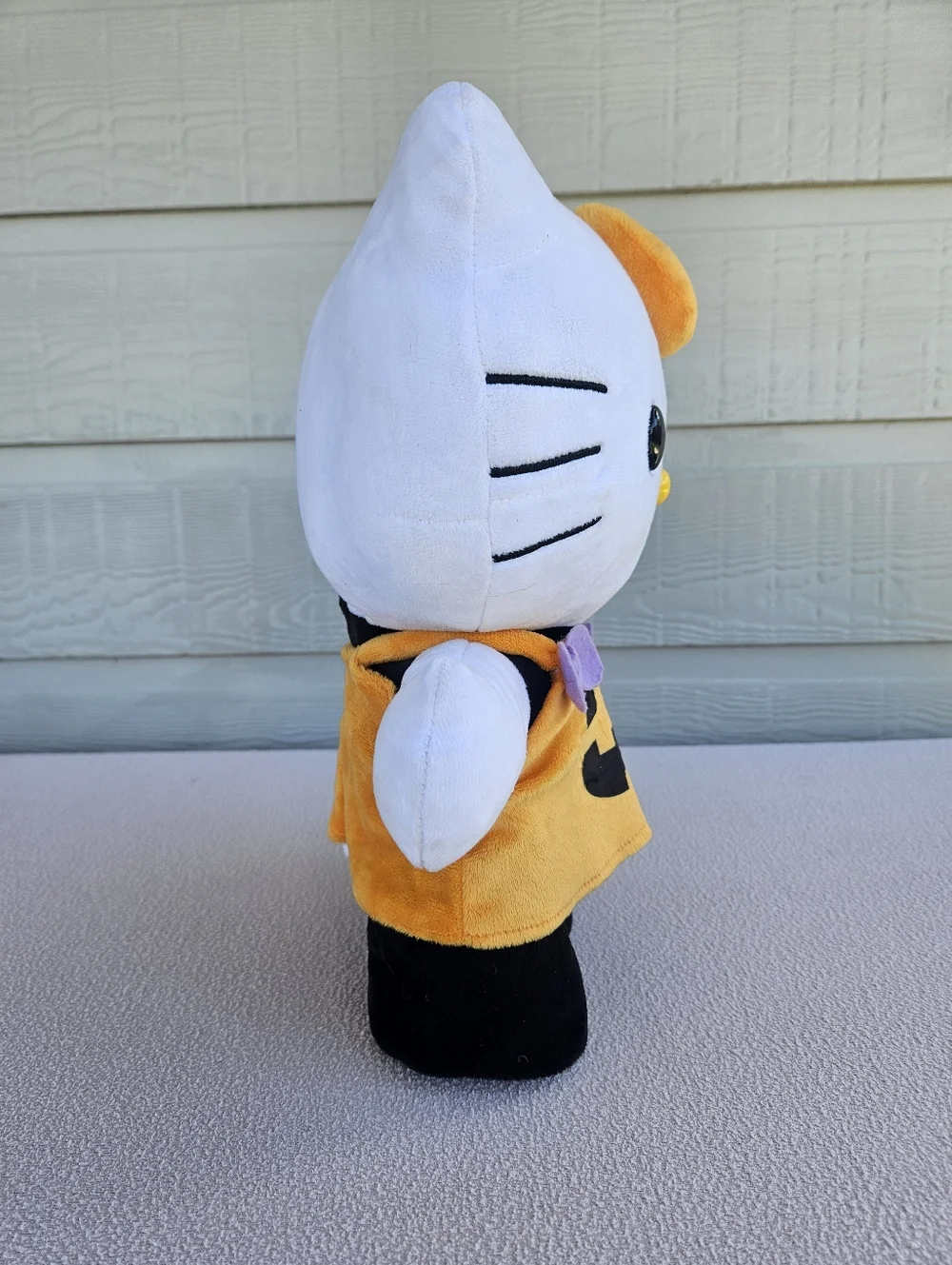 Gemmy Halloween Hello Kitty Cat Animated Side Stepper Orange Pumpkin Plush 12